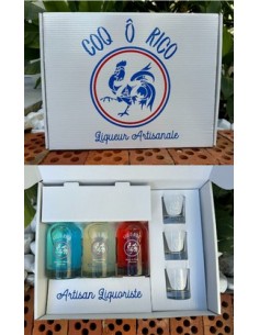 Coq o rico COFFRET 3 bouteilles 3 Verres
